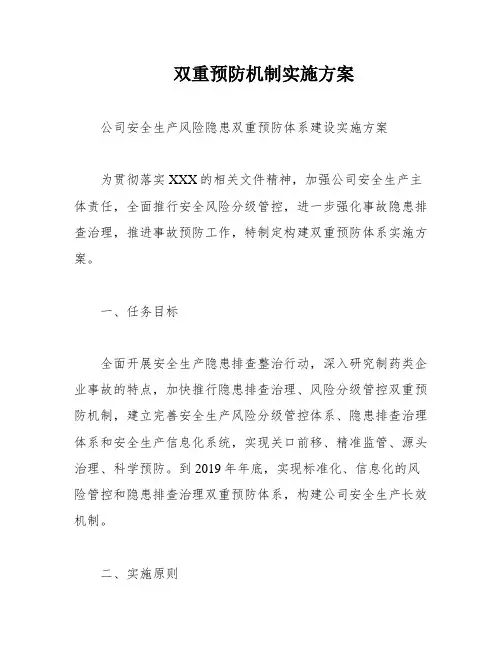 双重预防机制实施方案