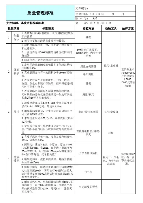 真皮检验标准