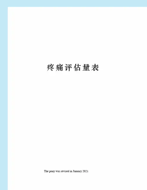 疼痛评估量表