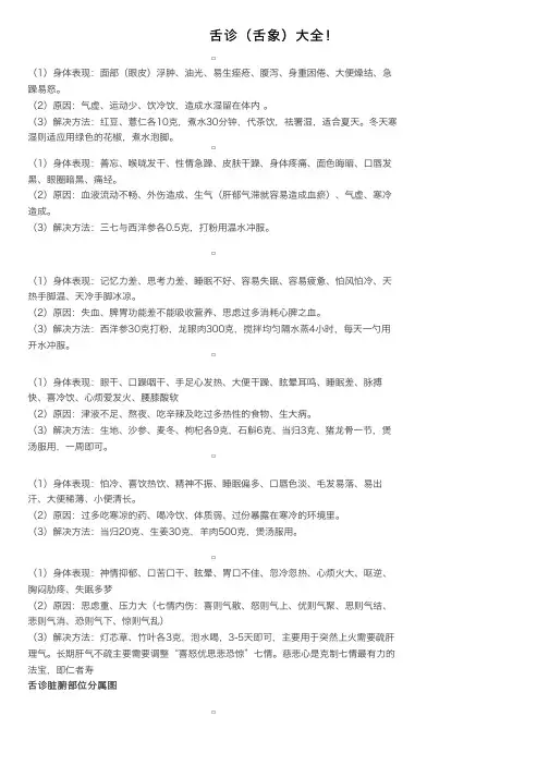 舌诊（舌象）大全！