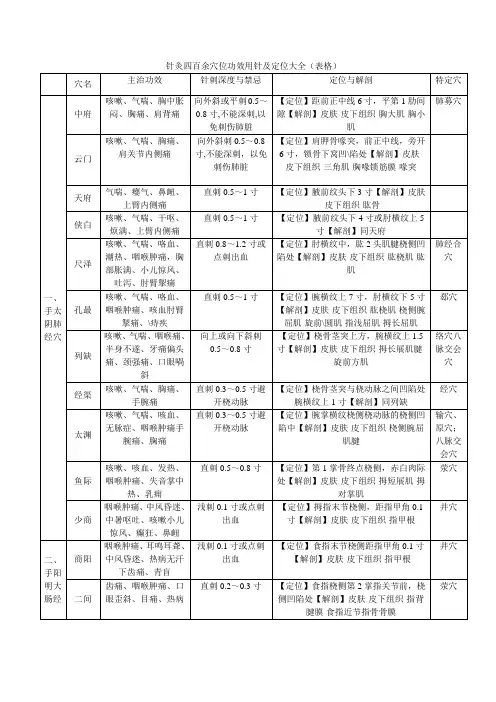 针灸四百余穴位功效用针及定位大全