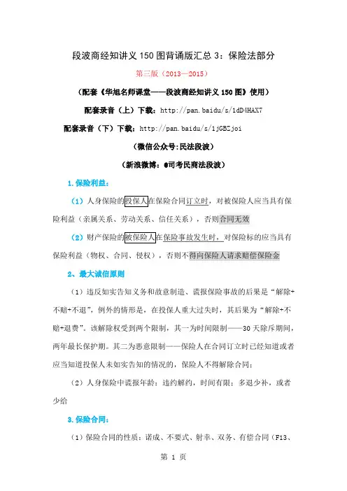 段波商经知150图配套背诵版之保险法2019版共6页文档