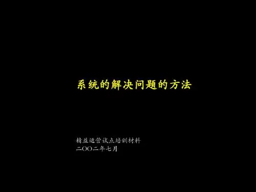 020麦肯锡精细运营系统解决方法