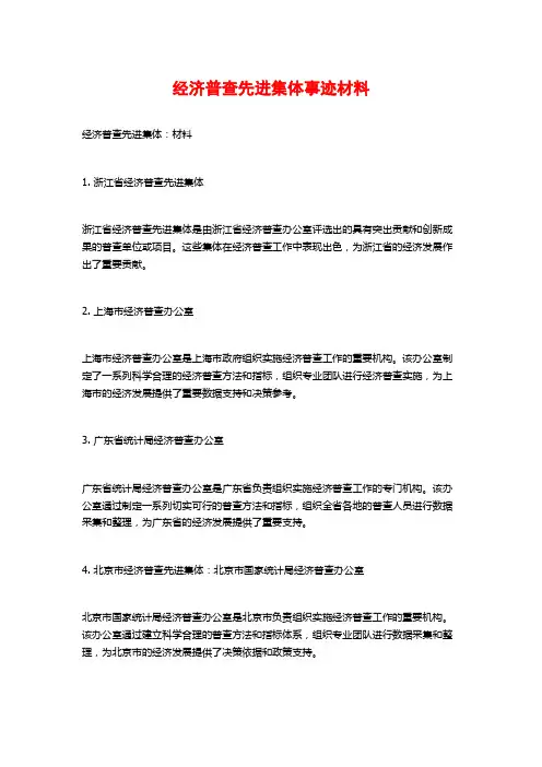 经济普查先进集体事迹材料 (2)