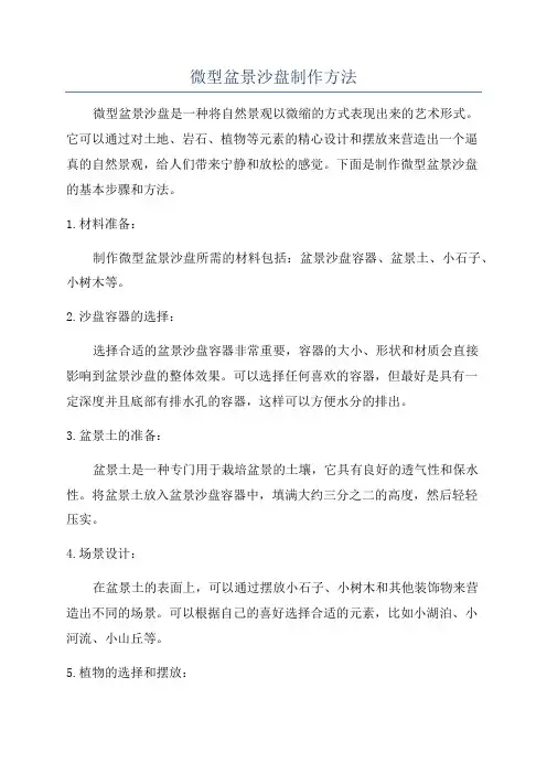微型盆景沙盘制作方法