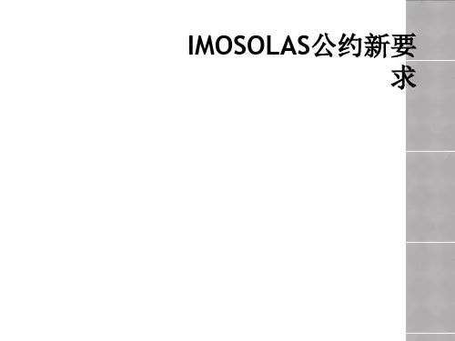 IMOSOLAS公约新要求