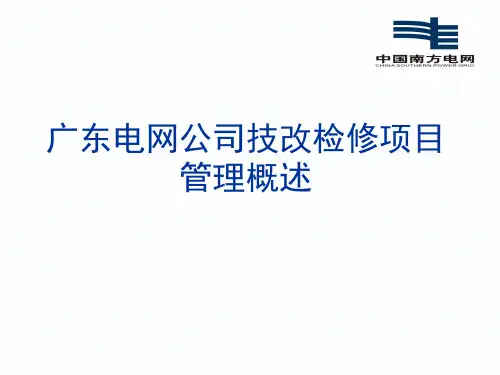 广东电网公司技改检修项目管理概述