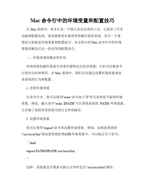 Mac命令行中的环境变量和配置技巧