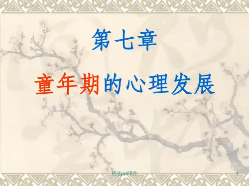 发展心理学童年期的心理发展ppt课件