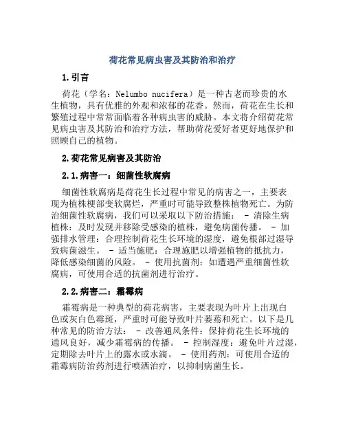 荷花常见病虫害及其防治和治疗