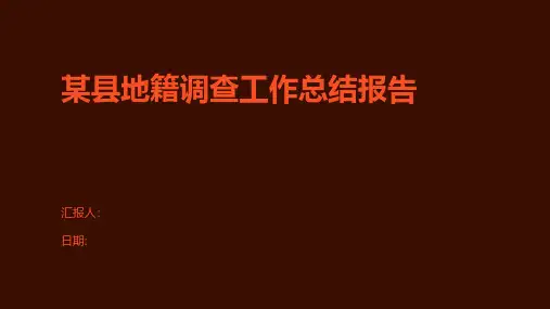 某县地籍调查工作总结报告