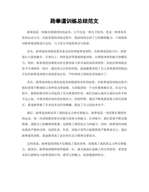跆拳道训练总结范文