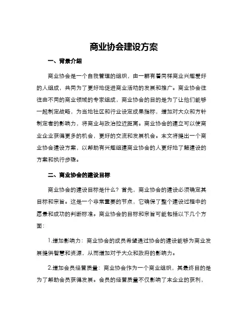 商业协会建设方案