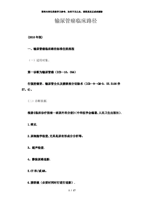 【精品】输尿管癌临床路径