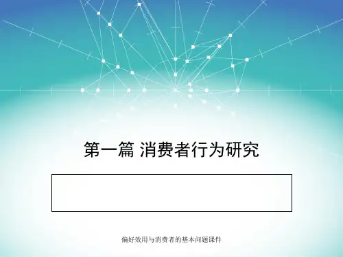 偏好效用与消费者的基本问题课件