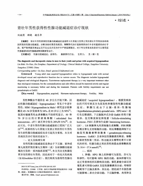 青壮年男性获得性性腺功能减退症诊疗现状