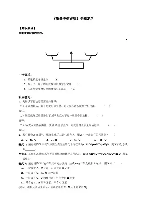 质量守恒定律复习