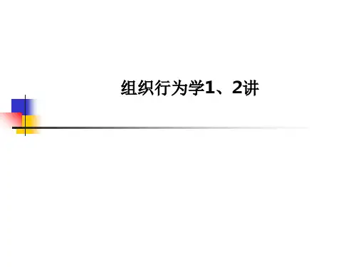 组织行为学1、2讲PPT课件