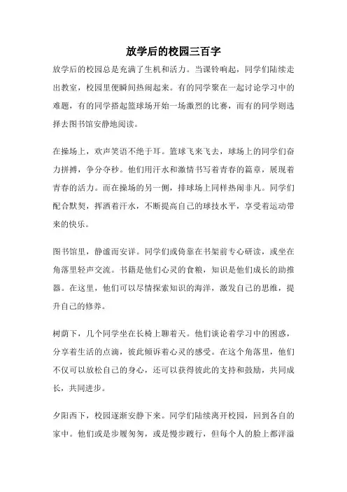 放学后的校园三百字