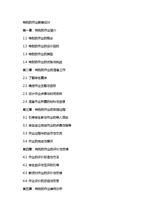 特别的作业教案设计