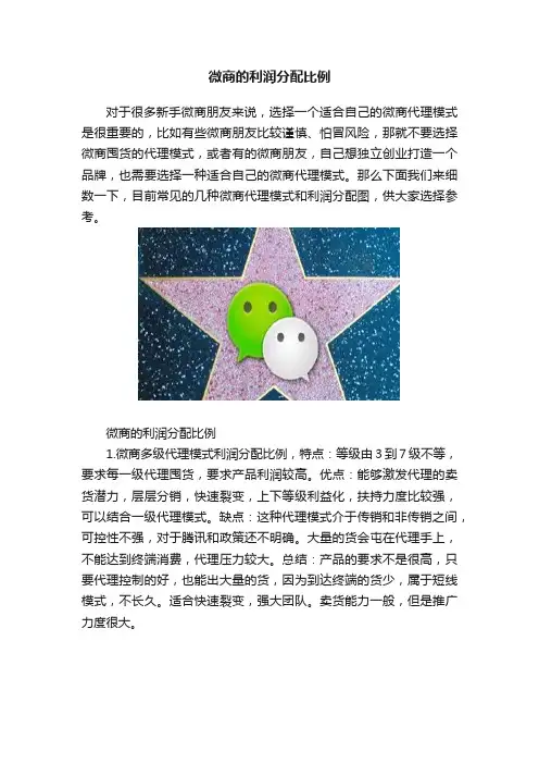 微商的利润分配比例