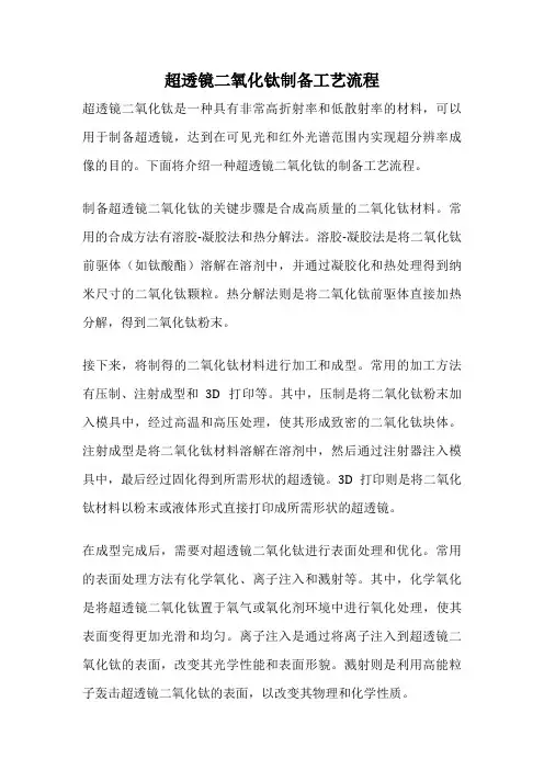 超透镜二氧化钛制备工艺流程