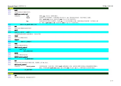 EXCEL函数大全(含详细例子)