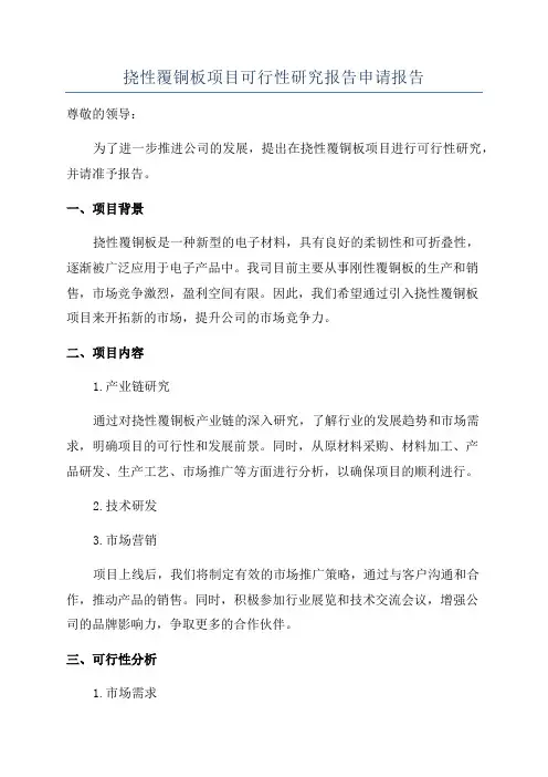 挠性覆铜板项目可行性研究报告申请报告