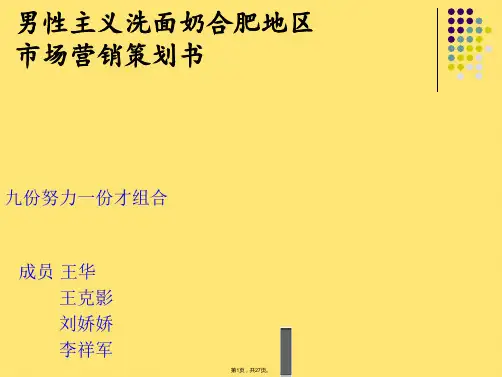 男性洗面奶营销策划方案(共27张PPT)