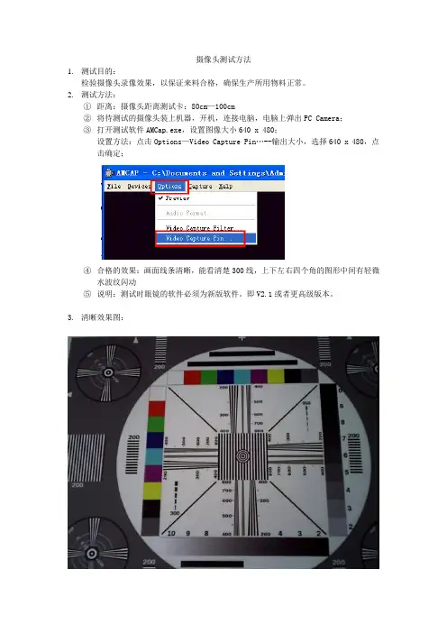 摄像头测试方法