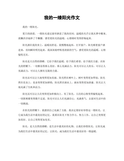 我的一缕阳光作文