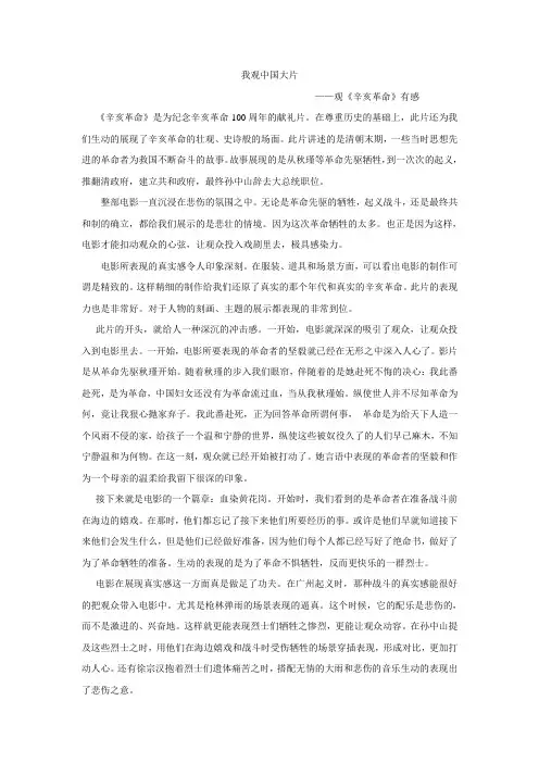 电影《辛亥革命》影评