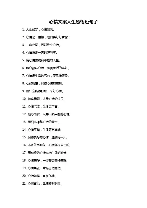 心情文案人生感悟短句子