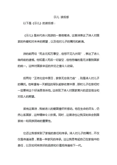示儿 读后感