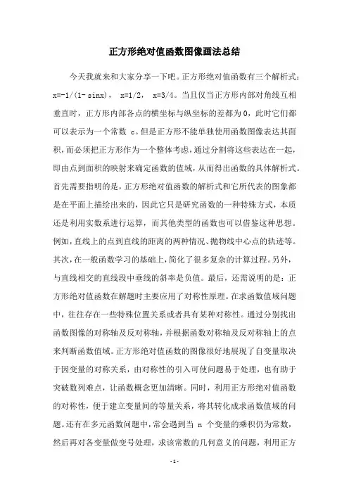 正方形绝对值函数图像画法总结