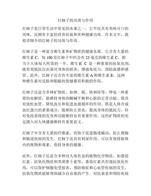 红柿子的功效与作用
