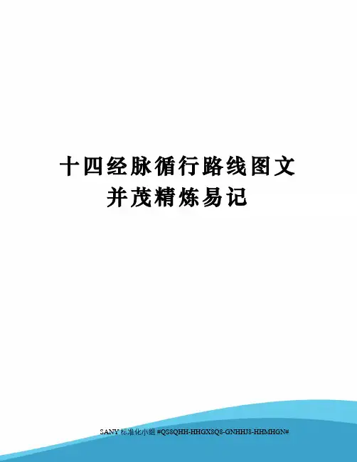 十四经脉循行路线图文并茂精炼易记