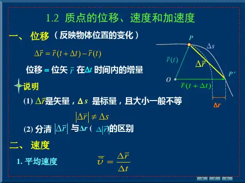 质点的位移、速度和加速度