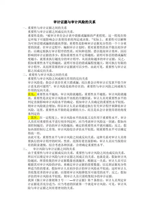 审计证据与审计重要性、审计风险的关系
