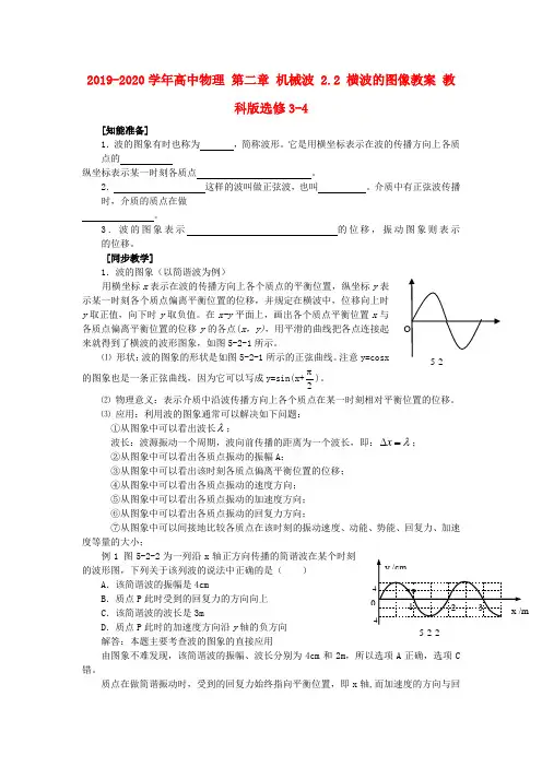 2019-2020学年高中物理 第二章 机械波 2.2 横波的图像教案 教科版选修3-4.doc.doc