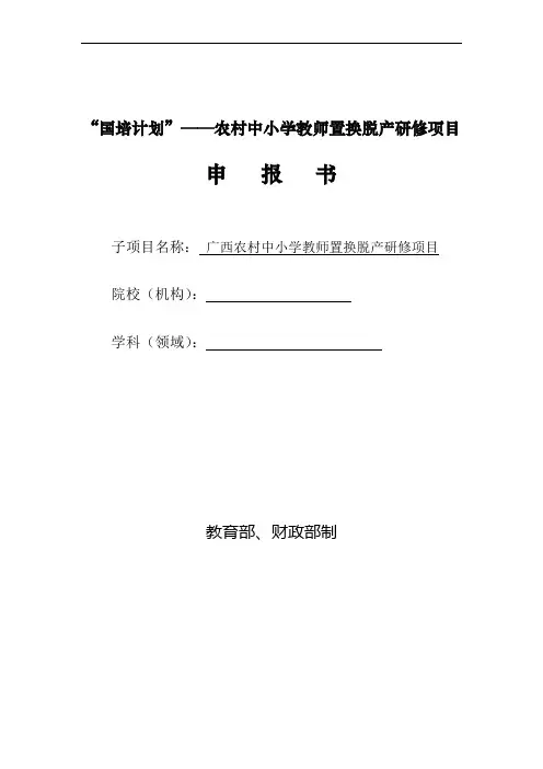 农村中小学教师置换脱产研修项目申报书