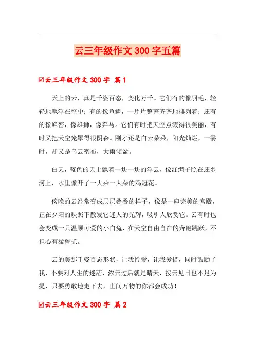 云三年级作文300字五篇