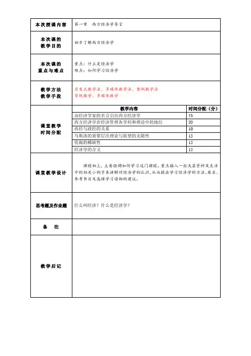 西方经济学电子教案(全)