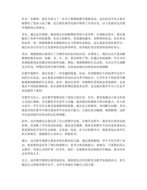 教学观察植物心得体会