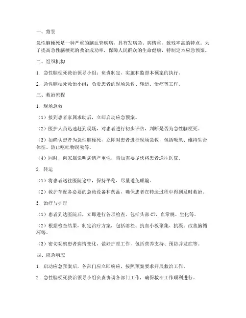 急性脑梗死应急预案