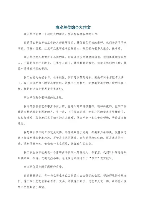 事业单位综合大作文
