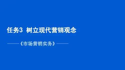 项目1 任务3  树立现代营销观念《市场营销实务》PPT课件