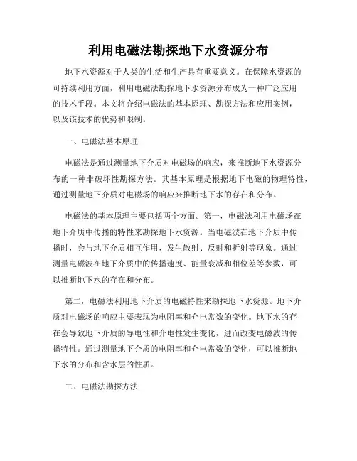 利用电磁法勘探地下水资源分布