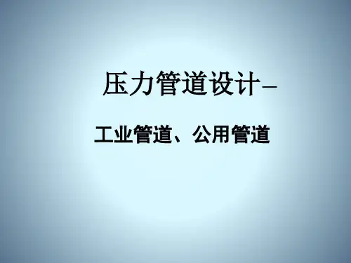压力管道设计—工业管道、公用管道