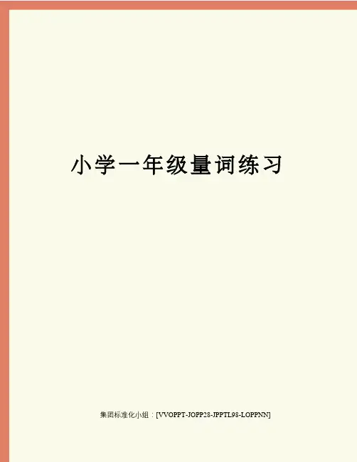 小学一年级量词练习修订版
